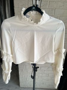 Ruffle Trim Crop Top