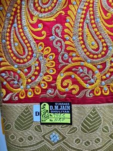 NEW Yellow and Red Saree + PETICOT FREE