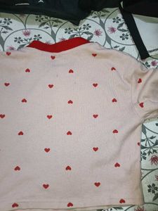 Pink Heart Print Top