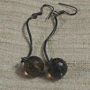 92.5 danglers with smokey quartz