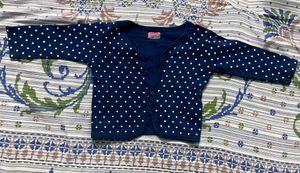 Navy Blue Polka Dot Baby Cardigan