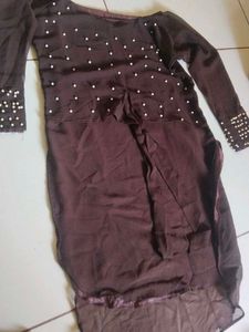 Embellished Brown Kurta