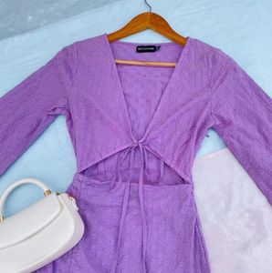 Lavender Embroidery Dress