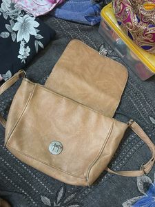 Stylish Tan Crossbody Bag with Studs