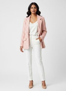 Pink and white tweed blazer