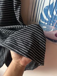 Black&amp;White Striped Casual Dress