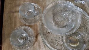 Vintage Glass Punch Bowl Set