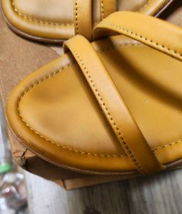 PRICE DROP MustardYellow kitten heel Sandal