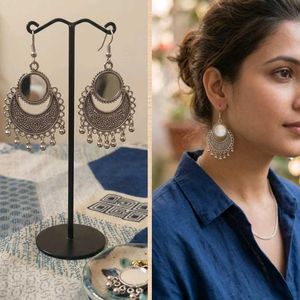 Boho Silver Mirror Earrings