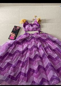 Designer Purple Chevron Lehenga Choli
