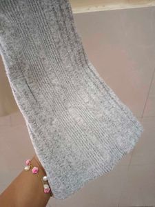 Grey Ribbed Pullover Top