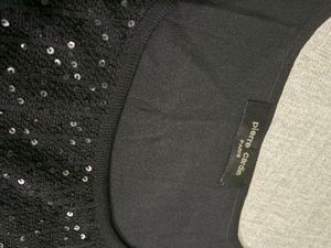 PIERRE CARDIN Sparkly Black Sleeveless Top
