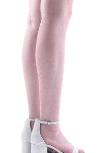 Sparkling Silver Block Heel Sandals