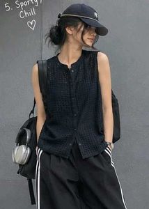 Stylish Sleeveless Eyelet Top