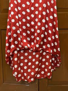 Red Polka Dot High-Low Dress
