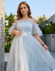 Elegant Tulle Off-Shoulder Evening Gown