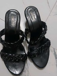 Stylish Black Braided Slides