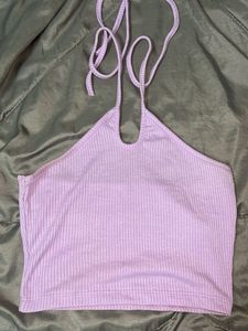 Lavender Ribbed Halter Top