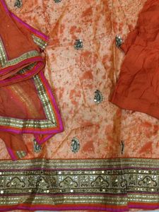 Peach Embroidered Kurta Set