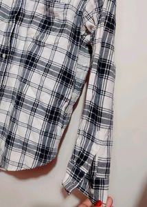 Black &amp; White Check Print Shirt For Girl Or Woman