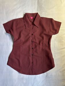 Fitted Striped Button-Up Shirt