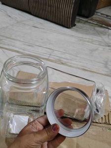 Set of 2 Glass Storage Jars