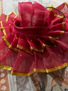 Red &amp; Gold Krishna Dress