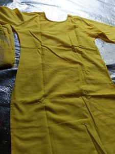 Yellow Embroidered Kurta