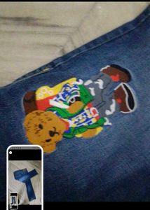 Cute Teddy Bear Patch Jeans