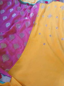 Beautiful Yellow & Pink Saree
