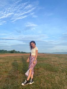 floral long skirt