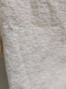 White Textured Cropped Blouse