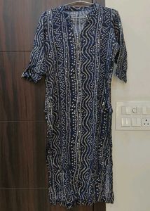 Blue bandhani kurti