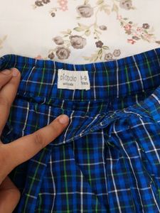 Piccolo Checked Pure Cotton Skirt