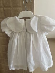 white and sage green combo dress