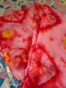 Vibrant Tie-Dye Saree