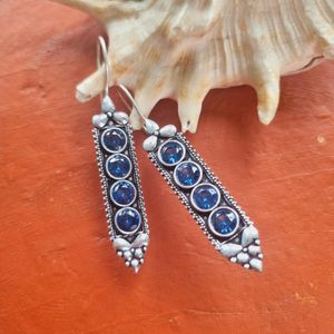 Blue Peas Silver Replica Earrings
