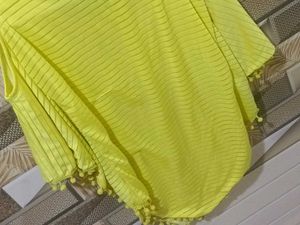 Yellow Cold Shoulder Paris Top
