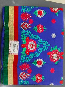 Vibrant Embroidered Silk Saree