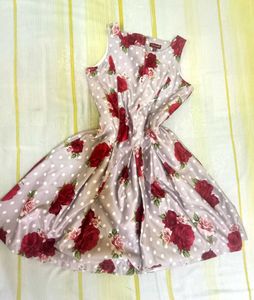 Vintage Rose Print Fit &amp; Flare mini Dress