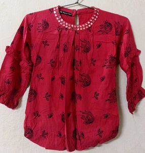 Stylish Red Printed Top
