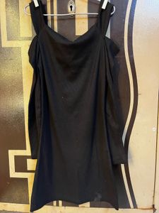 Black Cold Shoulder Top