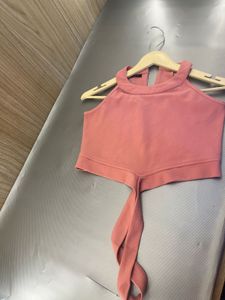 Dusty Rose Halter Neck Crop Top