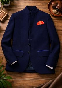 Boys Navy Blue Ethnic blazer