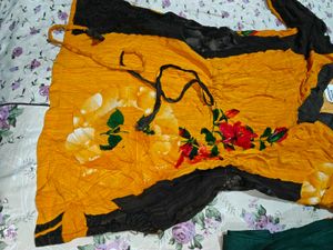 Yellow Floral top and pants set