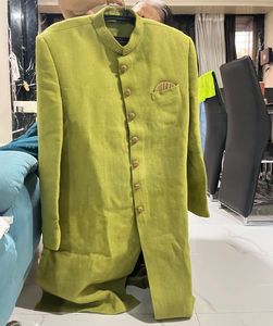 Men's Lime Green Ethnic Jacket