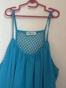 Stylish Blue Flowy Midi Dress