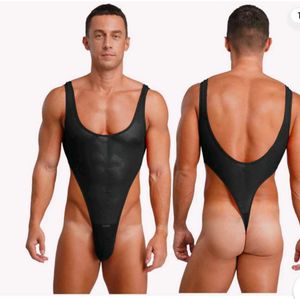 Men's U neck Bodysuit Rave jumpsuit tights Leotard