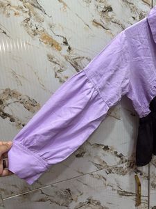 Chic Lavender &amp; Black Peplum Top