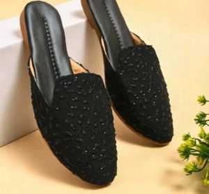 Sparkling Black Mules - Size 5